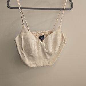 Cream Bardot Crop Top